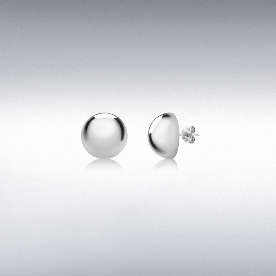 STERLING SILVER 12MM HALF-BALL STUD EARRINGS