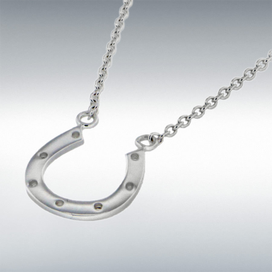STERLING SILVER 12.2MM X 14.4MM HORSESHOE NECKLACE 46CM/18"