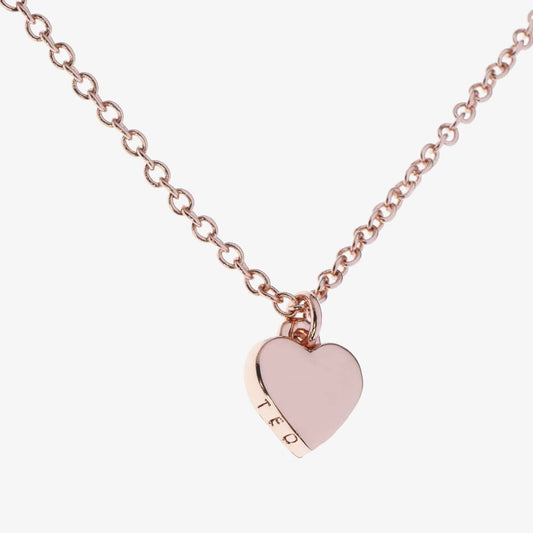 TED BAKER-TINY HEART PENDANT NECKLACE ROSE GOLD