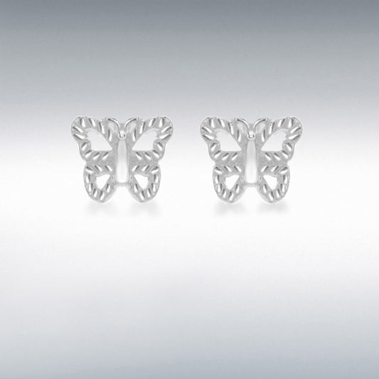 STERLING SILVER 9MM X 7MM BUTTERFLY STUD EARRINGS