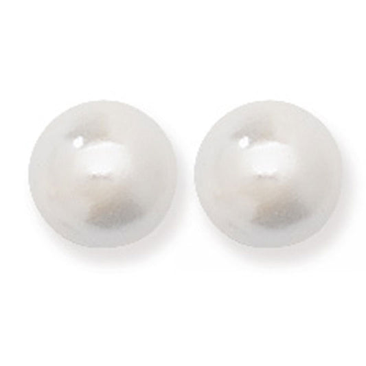 Silver8mm Synthetic Pearl Stud Earrings