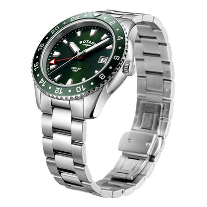 Gents Rotary Henley Green Stainless Steel Quartz Watch