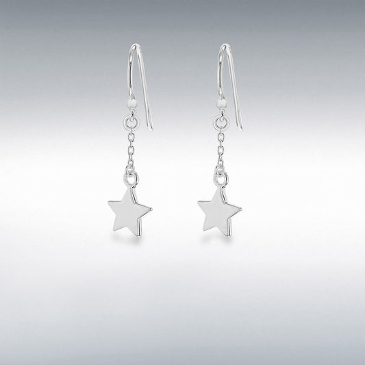 STERLING SILVER STAR DROP EARRINGS