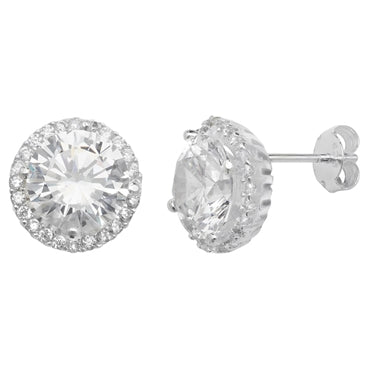 Silver cz stud earrings